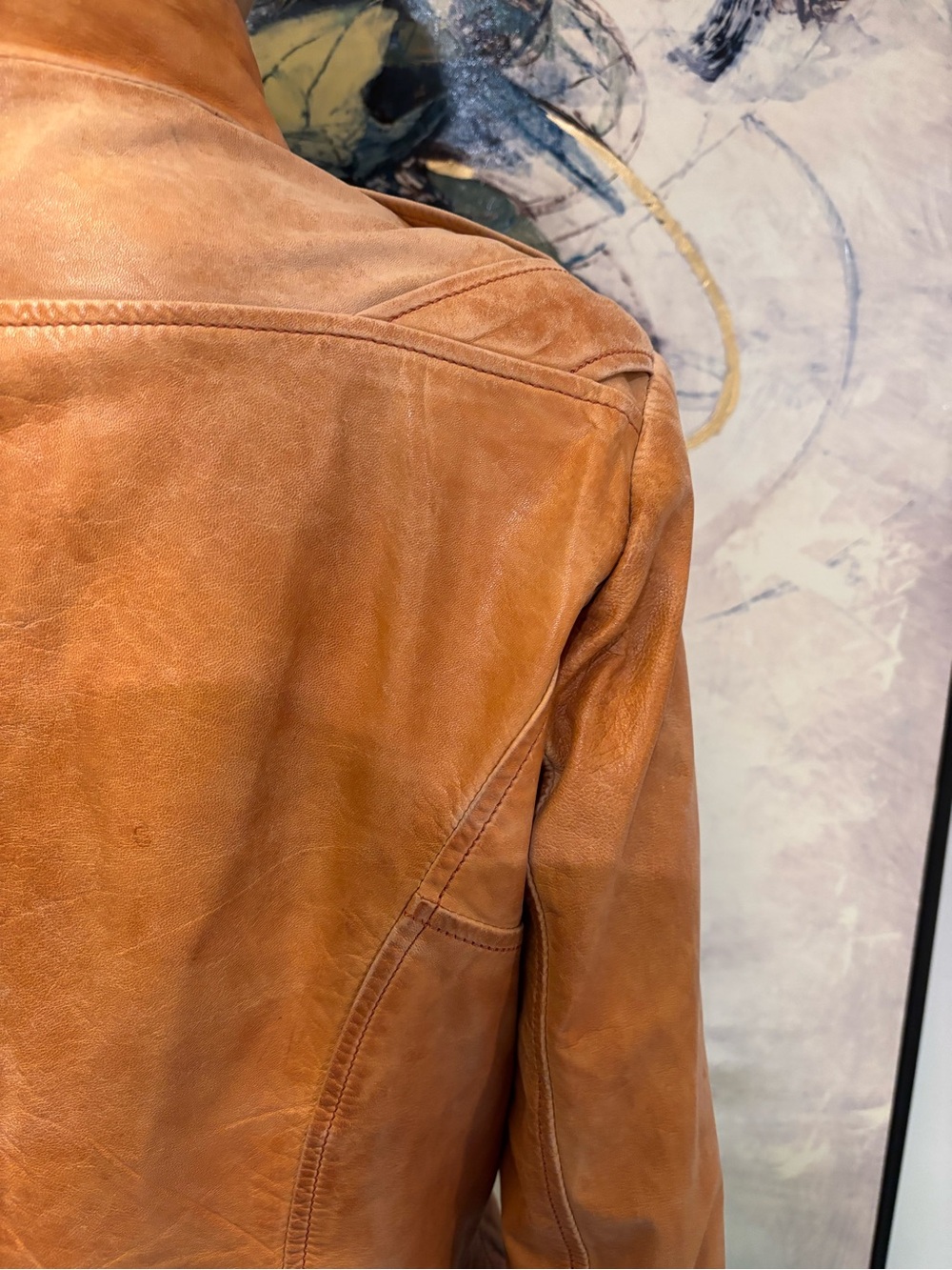 Danier Tan Leather Button-Front Jacket - Picture 9 of 16